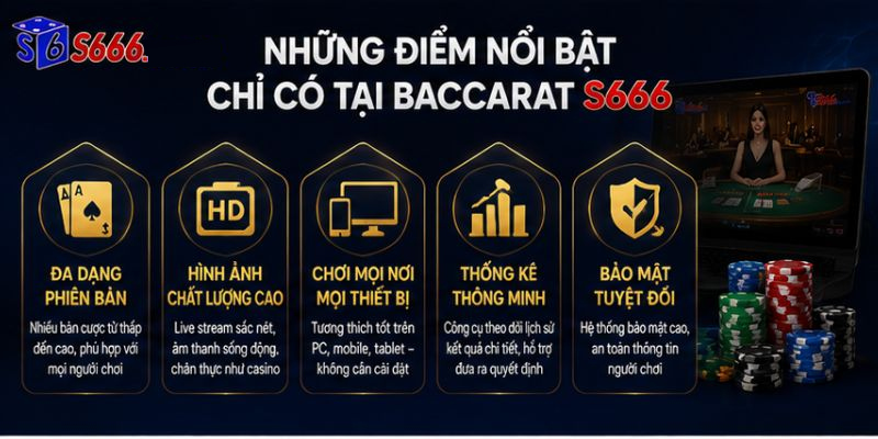 Những Điểm Nổi Bật Chỉ Có Tại Baccarat S666