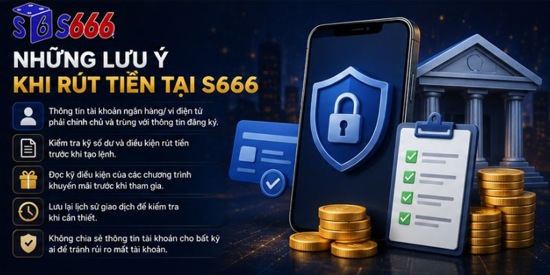 Những lưu ý khi rút tiền tại S666